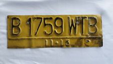 1 Pc Used Original Collectible License Car Plate B 1759 WTB Indonesia 2015 picture