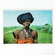 Xhosa Woman Smoking Pipe Postcard 4x6 South Africa Eastern Cape African B1906 picture