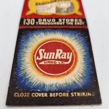 Vintage Matchcover Sun Ray Drug Co Prescriptions Advertising picture