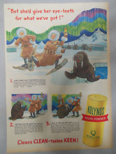 Kolynos Tooth Powder Ad: Arctic Explores Meet  Walrus 1944 Size: 11 x 15 inch picture
