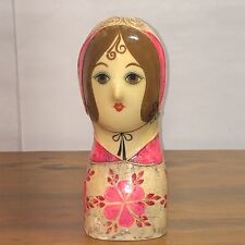 Mid Century  Mexican Folk Art Papier Mache Lady Bust Head Doll Feranza 9.5
