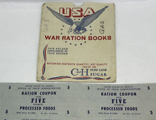 Rare WWII USA War Ration Books Sleeve From Grocer C and H Sugar Processed Food picture
