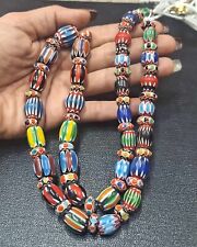 Impressive Antique Venetian Mixed old Chevron Bead Strand Old African Trade Bead picture
