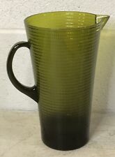Vintage MCM Mid Century Retro Green Acrylic Pitcher 11” Abstract Design picture