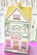 LENOX 1991 THE VILLAGE LARGE COOKIE JAR CANISTER YELLOW FINE PORCELAIN BEAUTIFUL picture