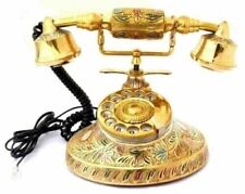Vintage Rotary Phone Old Fashioned Nautical Solid Brass Telephone Golden Engrave picture