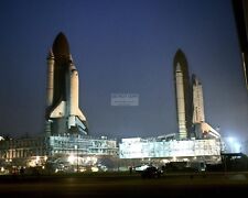 SPACE SHUTTLES ATLANTIS AND COLUMBIA SIDE-BY-SIDE - 8X10 NASA PHOTO (EP-271) picture