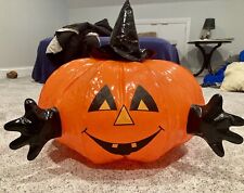 Vintage Inflatable Blow Up Pumpkin Witch Topstone Industries Halloween Spooky picture