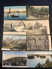 8 Vintage 1890-1900s ITALY, CANADA, SWITZERLAND Landscape Buildings Postcard Lot picture