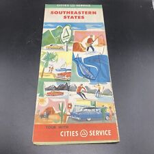 Vintage 1956 Cities Service Southeastern States Road Map USA picture