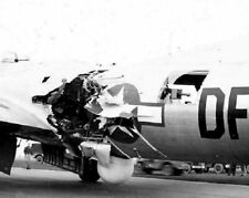 Boeing B-17 Flying Fortress with Flak Damage 8x10 WWII WW2 Wrecked Photo 834a picture