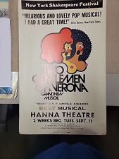 VTG 1970s Two Gentlemen of Verona A Grandnew Musical Broadway Poster Window Card picture