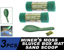 3PC Miner’s Moss 12” x 36” Sluice Box Matting Prospector Sand Scoop Green picture