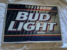 Vintage 1996 Bud Light Beer Bar Glass Mirror Logo Sign Used 25