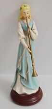 Enesco Angel Playing a Horn- Musical fiqurine With Long Horn With Wooden Base  picture