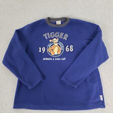 Disney Sweatshirt Adult Small Blue Tigger Pullover Fleece Sweater Mens S Graphic picture