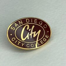 San Diego City College Souvenir Lapel Pin Gold on Red Vintage 1990s picture