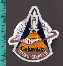 1981 Columbia STS-1 Space Shuttle embroidered patch Young & Crippen NASA (A4 picture