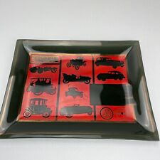Vintage Smoke Glass Dresser Vanity Tray 9x7 Classic Cars 1960s Trinkets Change picture