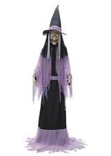 10' Towering Spooky Talking Witch Lighted Eyes Indoor Halloween Animated Decor picture