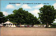 Vintage 1940's Traveler's Court Motel US Highway 41 Perry Georgia GA Postcard  picture