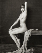 Vintage 1920s Photo - Beautiful Nude Model Seated - Flapper Ziegfeld Girl Print picture
