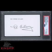 Sir Edmund Hillary signed 3x5 Index Card PSA DNA Slabbed Mt Everest Auto C2032 picture