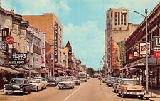 Elgin IL Illinois Grove Avenue Downtown Main Street 1950s Vtg Postcard A64 picture