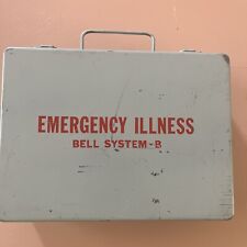 Vintage Emergency Illness Bell System B Metal First Aid Kit Box picture