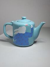 Bunny Teapot Paris Bottman  Ceramic Blue Rabbit Bottman Designs 1988- JAPAN picture