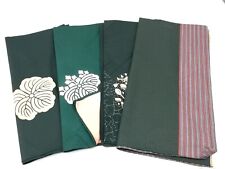 Lot Of (4) Japanese Furoshiki Wrapping Cloth Green Assort picture