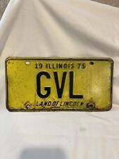 Vintage License Plate GVL Illinois 1975 Land of Lincoln picture