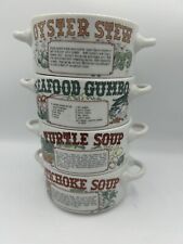 Set of 4 Vintage Ljungberg Collection Soup Bowls Recipes picture