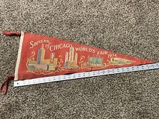1934 CHICAGO WORLD'S FAIR SOUVENIR RED FELT PENNANT 29