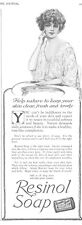 1921 Resinol Soap Antique Print Ad Beautiful Lady Help Natural Beauty picture
