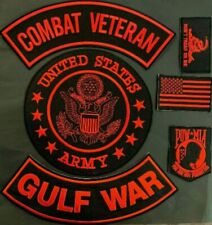US ARMY SEAL COMBAT VETERAN GULF WAR MILITARY MOTORCYCLE VEST LOT OF 6 PATCHES picture