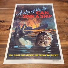 SLIP OF THE LIP rare original 1960s military poster 14