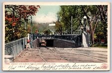 Vintage Postcard MA Boston Decent into Subway Public Gardens Trolley c1908 -5920 picture