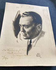 J Edgar Hoover inscribed illustrated signed 12/24/1941 picture