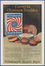Vintage 1918 PILLSBURY'S Health Bran Food Kitchen Art Décor Ephemera Print Ad picture