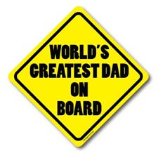 World's Greatest Dad on Board Magnet Decal, 5x5 Inches, Automotive Magnet picture