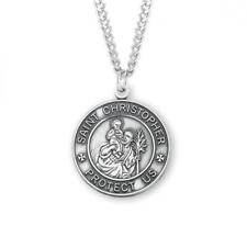 Saint Christopher Round Military Medal Size 1.1in x 0.9in Comes Gift Boxed picture