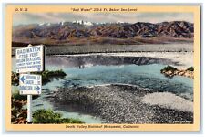 Bad Weather Sea Level Sign Death Valley National Monument California CA Postcard picture