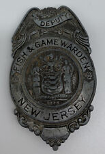 Vintage Obsolete Fish & Game Warden Deputy Badge Pinback New Jersey picture