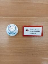 Very Rare QUNO American Friends Service Committee Mini Pinback Buttons ~ Two Pk picture