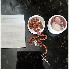  BLESSED BY ST. POPE JOHN PAUL II - Rare vintage Rosary from Vatican City - Wood picture