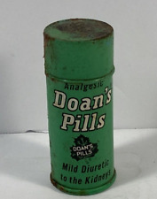 Vintage Doan’s Pill Tin empty Green Kidney Diuretic Medicine Collectibles picture