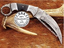beautiful handmade damascus steel knife handle made of camel bone  picture