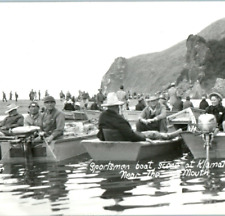 Klamath River The Mouth California Family Fishing Boat Beach RPPC Postcard A5 picture
