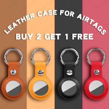 Leather Case Cover for AirTag Pet Location Tracker Sleeve Shell Skins Keychain picture